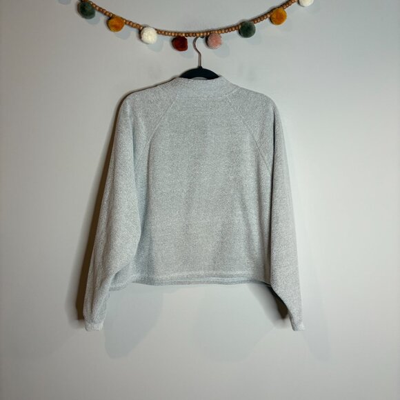 Old Navy grey terry cropped zip up pullover - Picture 4 of 4